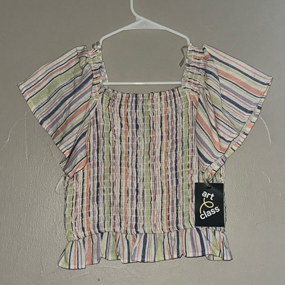 Girls striped blouse size Large (10/12)